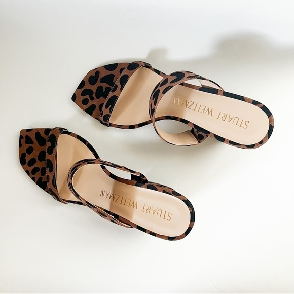 NEW STUART WEITZMAN Olive 75 Cappucino Leopard Heeled Sandals US 7 - Picture 2 of 5